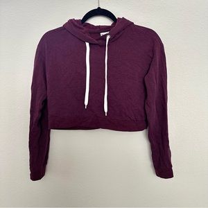 Burgundy Cropped Sweatshirt